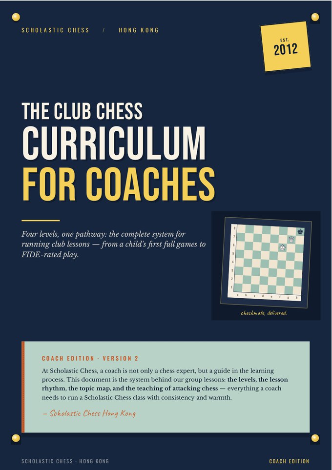 The Club Chess Curriculum for Coaches — front cover